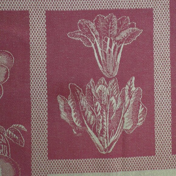 Vintage Vanderbilt Kitchen Towel France Cotton Red Yellow Vegetables - Picture 4 of 11